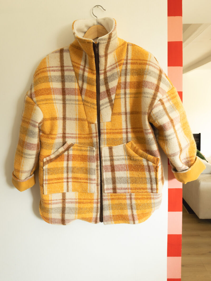 Veste à carreaux jaune - taille S