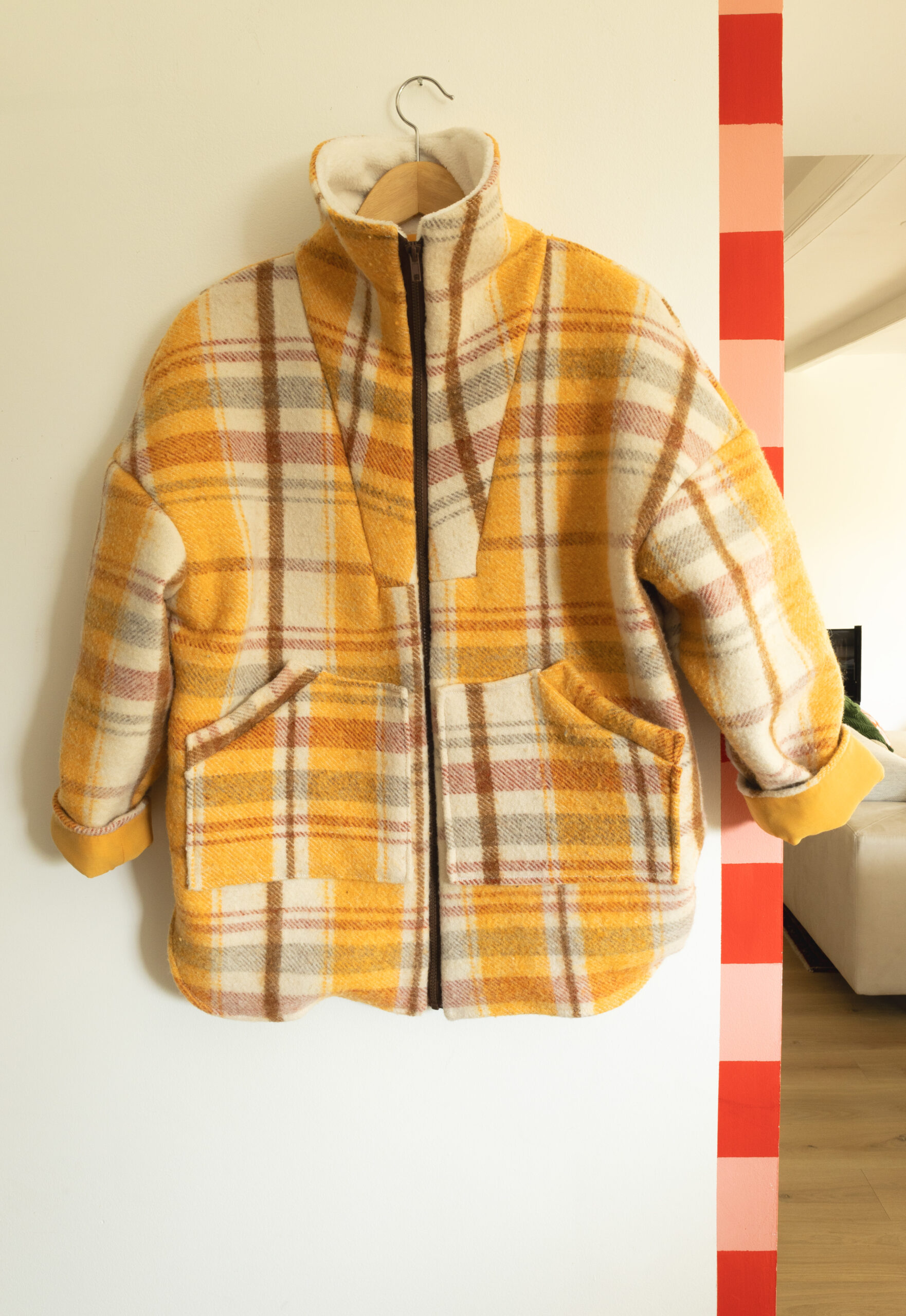 Veste à carreaux jaune - taille S